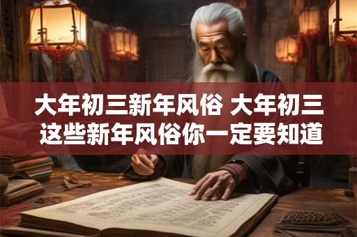 大年初三新年风俗 大年初三 这些新年风俗你一定要知道！