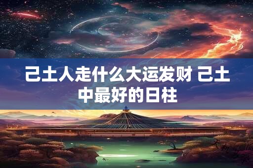 己土人走什么大运发财 己土中最好的日柱