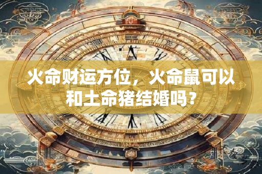 火命财运方位，火命鼠可以和土命猪结婚吗？