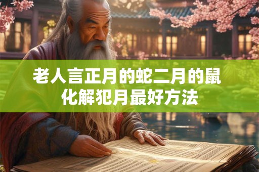 老人言正月的蛇二月的鼠 化解犯月最好方法