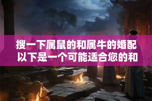 搜一下属鼠的和属牛的婚配 以下是一个可能适合您的和