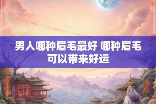 男人哪种眉毛最好 哪种眉毛可以带来好运