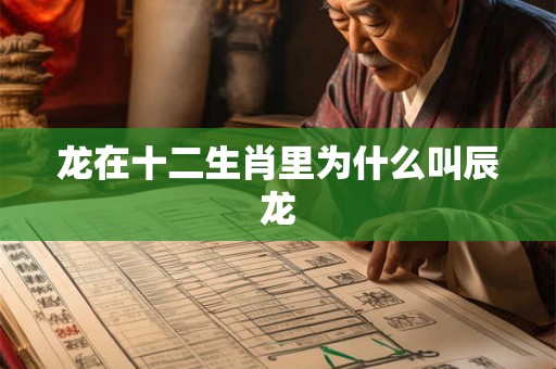 龙在十二生肖里为什么叫辰龙