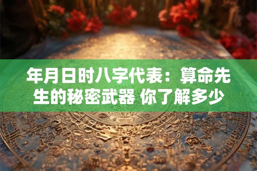 年月日时八字代表：算命先生的秘密武器 你了解多少