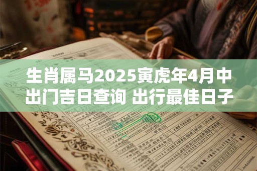 生肖属马2025寅虎年4月中出门吉日查询 出行最佳日子