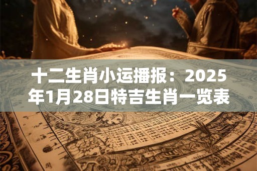 十二生肖小运播报：2025年1月28日特吉生肖一览表