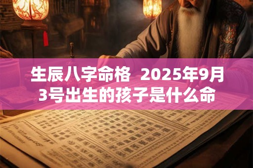 生辰八字命格  2025年9月3号出生的孩子是什么命