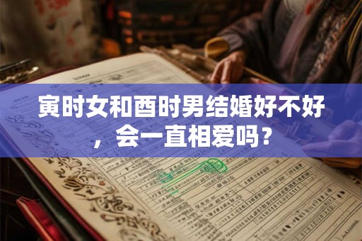 寅时女和酉时男结婚好不好，会一直相爱吗？