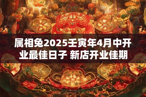 属相兔2025壬寅年4月中开业最佳日子 新店开业佳期