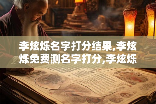 李炫烁名字打分结果,李炫烁免费测名字打分,李炫烁周易免费测名字打分