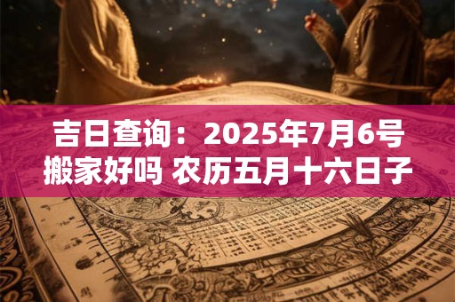 吉日查询：2025年7月6号搬家好吗 农历五月十六日子好吗