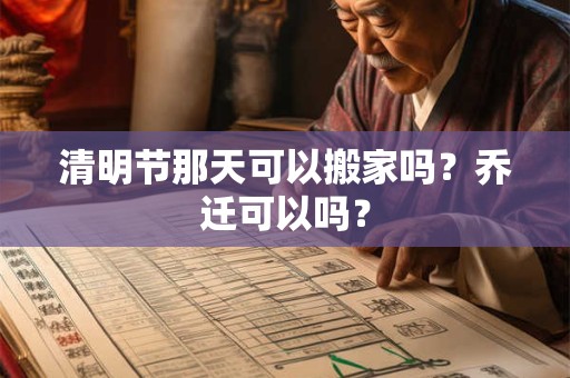 清明节那天可以搬家吗？乔迁可以吗？