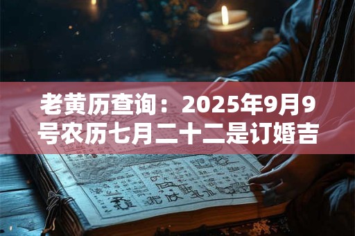 老黄历查询：2025年9月9号农历七月二十二是订婚吉日吗