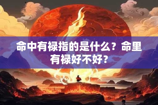 命中有禄指的是什么？命里有禄好不好？