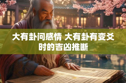 大有卦问感情 大有卦有变爻时的吉凶推断