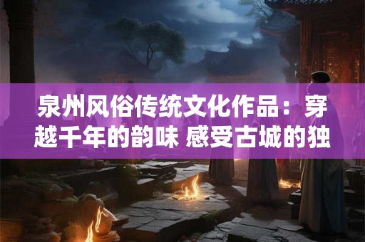 详细阅读:泉州风俗传统文化作品:穿越千年的韵味 感受古城的独特风情 泉州风俗传统文化作品:穿越千年的韵味 感受古城的独特风情