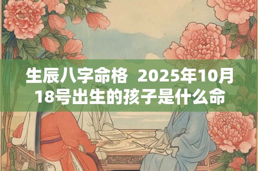 生辰八字命格  2025年10月18号出生的孩子是什么命