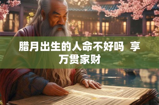 腊月出生的人命不好吗  享万贯家财