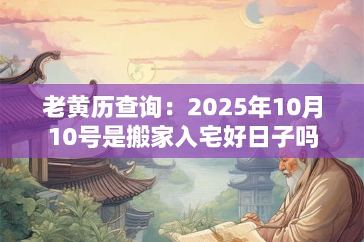 老黄历查询：2025年10月10号是搬家入宅好日子吗