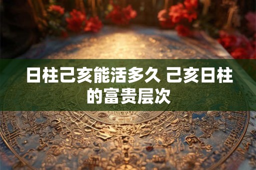 日柱己亥能活多久 己亥日柱的富贵层次