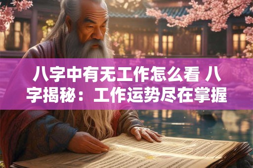 八字中有无工作怎么看 八字揭秘：工作运势尽在掌握！
