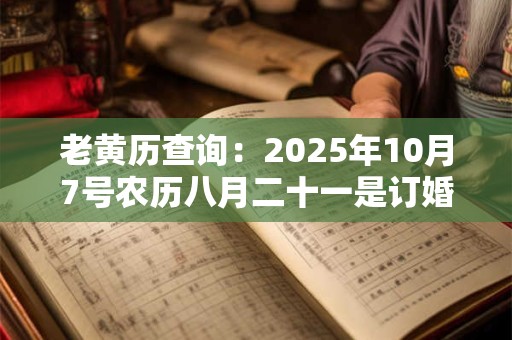 老黄历查询：2025年10月7号农历八月二十一是订婚吉日吗
