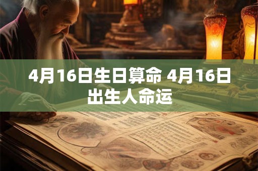 4月16日生日算命 4月16日出生人命运