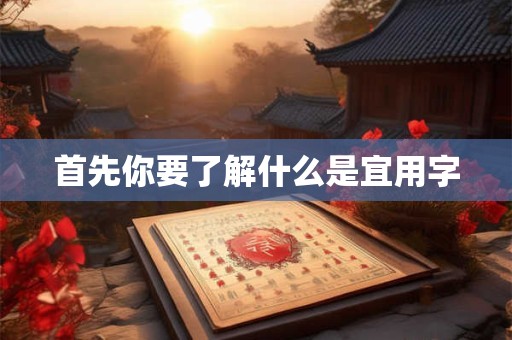 首先你要了解什么是宜用字