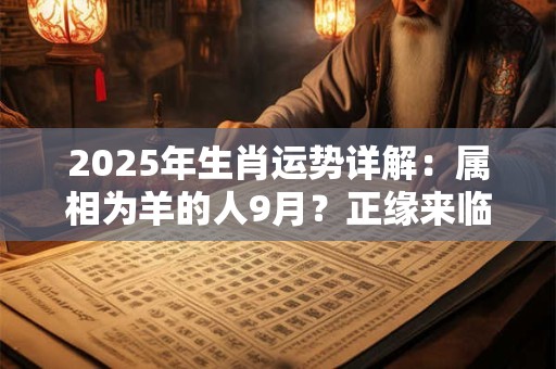 2025年生肖运势详解：属相为羊的人9月？正缘来临好好把握