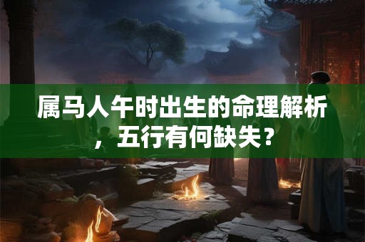 属马人午时出生的命理解析，五行有何缺失？
