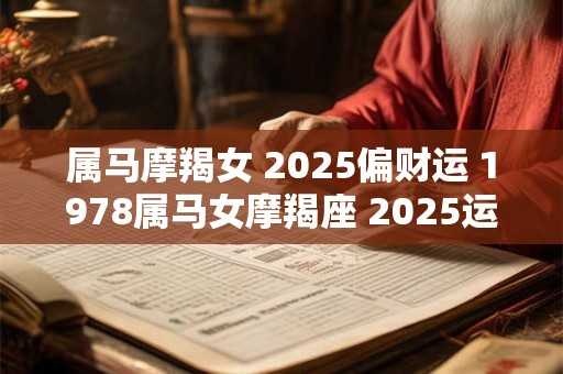 属马摩羯女 2025偏财运 1978属马女摩羯座 2025运势