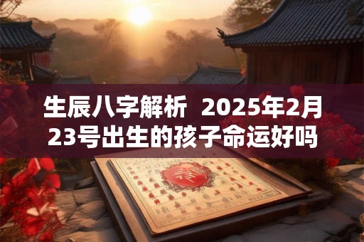 生辰八字解析  2025年2月23号出生的孩子命运好吗