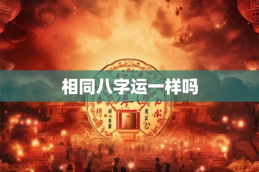 相同八字运一样吗
