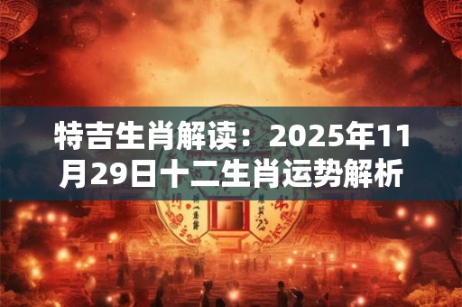 特吉生肖解读：2025年11月29日十二生肖运势解析