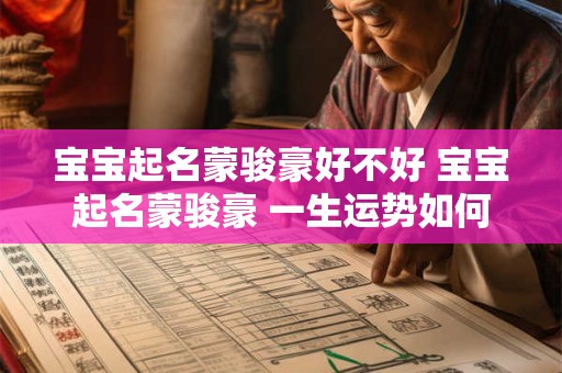 宝宝起名蒙骏豪好不好 宝宝起名蒙骏豪 一生运势如何