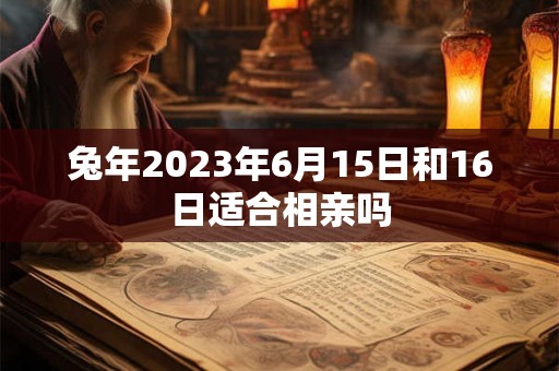 兔年2023年6月15日和16日适合相亲吗
