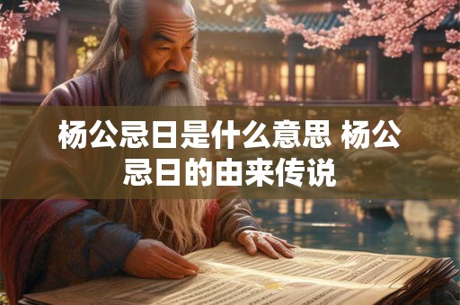 杨公忌日是什么意思 杨公忌日的由来传说 杨公忌日是什么意思 杨公忌日的由来传说
