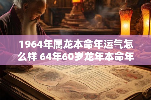 1964年属龙本命年运气怎么样 64年60岁龙年本命年财运如何