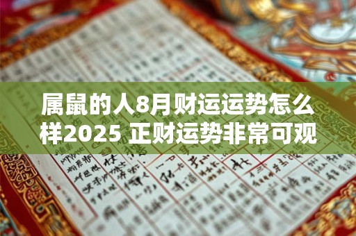 属鼠的人8月财运运势怎么样2025 正财运势非常可观