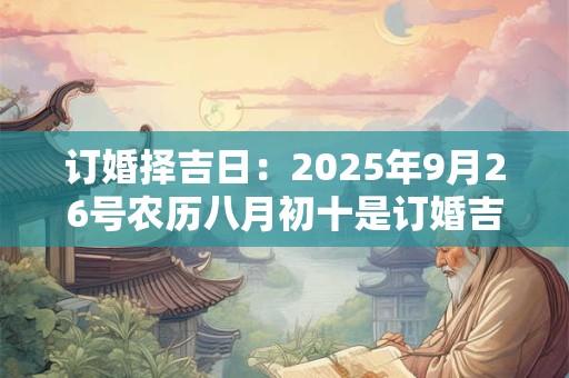 订婚择吉日：2025年9月26号农历八月初十是订婚吉日吗
