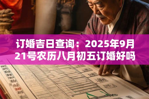 订婚吉日查询：2025年9月21号农历八月初五订婚好吗