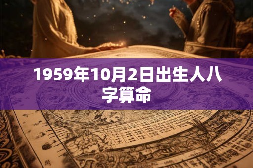 1959年10月2日出生人八字算命
