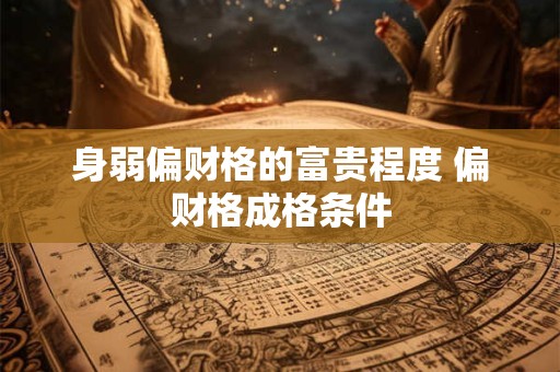 身弱偏财格的富贵程度 偏财格成格条件 身弱偏财格的富贵程度 偏财格成格条件