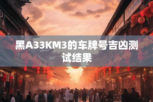 黑A33KM3的车牌号吉凶测试结果