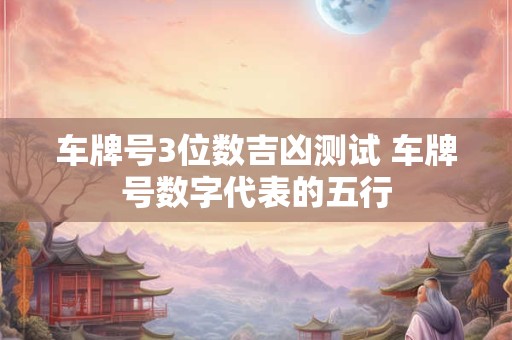 车牌号3位数吉凶测试 车牌号数字代表的五行