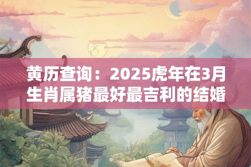 黄历查询：2025虎年在3月生肖属猪最好最吉利的结婚黄道吉日