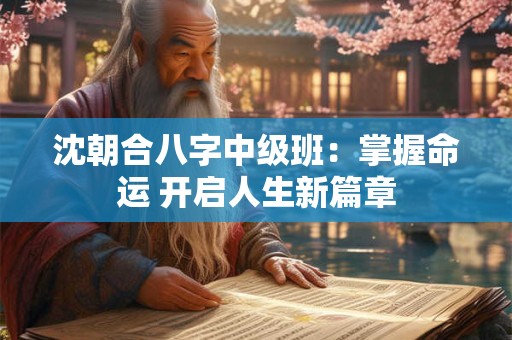 沈朝合八字中级班：掌握命运 开启人生新篇章