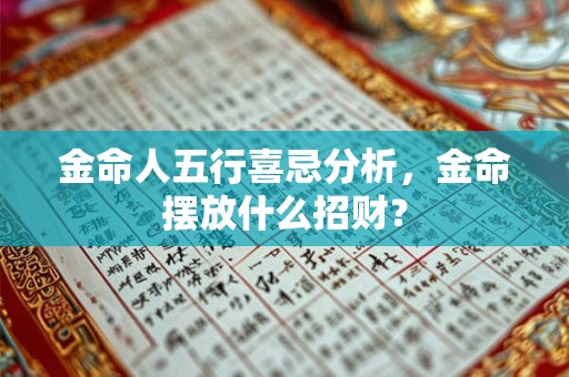 金命人五行喜忌分析，金命摆放什么招财？
