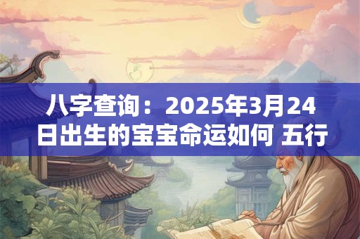 八字查询：2025年3月24日出生的宝宝命运如何 五行缺什么