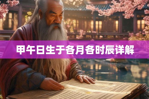 甲午日生于各月各时辰详解